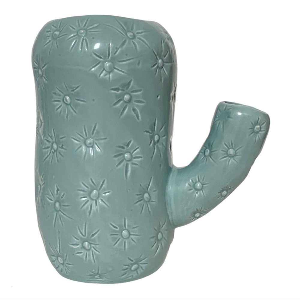 Light Blue Ceramic Cactus Home Decor